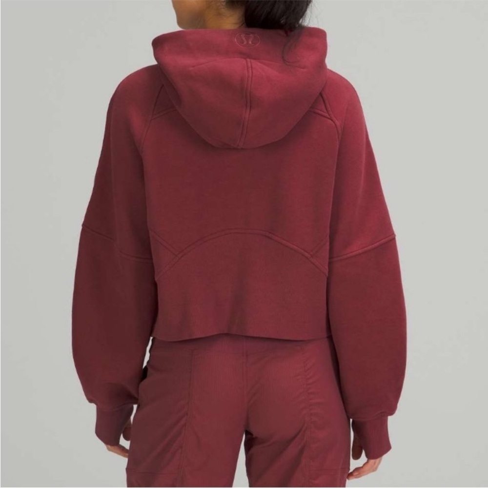 Lululemon Scuba Oversized 1/2 Zip Hoodie Sweatshirt Savannah Maroon Red Burgundy - Picture 2 of 15